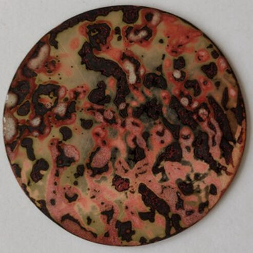 untitled, (email sur cuivre, 7 cm de diamètre)