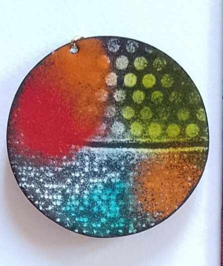 Untitled, ( email sur cuivre, 7 cm de diamètre)