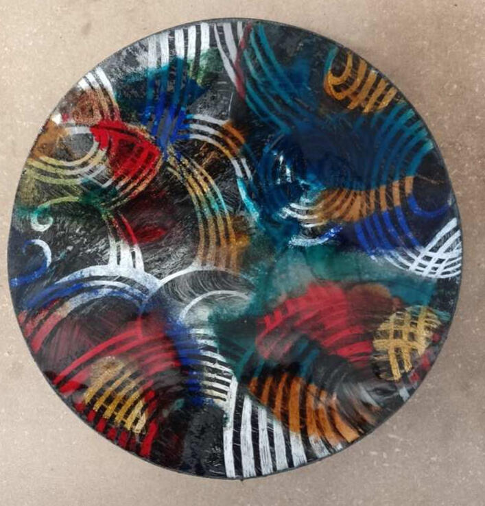 Untitled, ( email sur cuivre, 16 cm de diamètre)