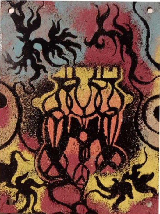 Rugissement depuis les inframondes, ( email sur acier, 20*15 cm)